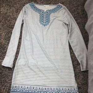 striped knee-length dress